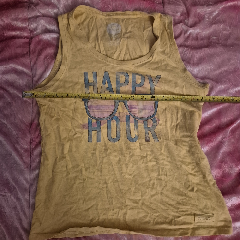 Yellow 'Happy Hour' Life Is Good Tank Top